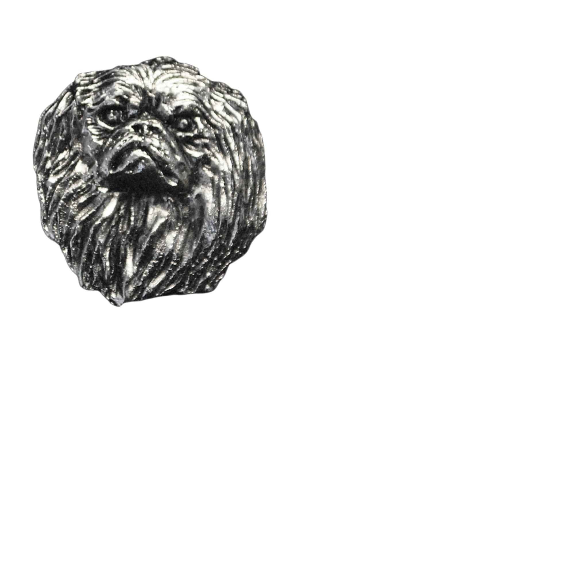 

Pekingese, Pekinese, Peke - Silver-plated dog brooch, elegant pin, jacket lapel decoration by Art-Dog brand