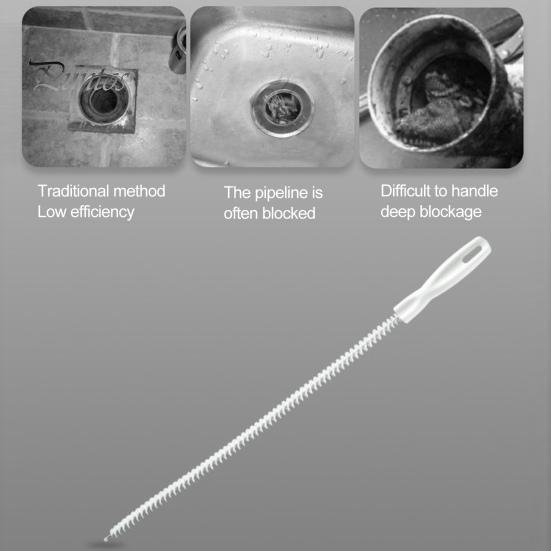 4 pezzi 45 cm spazzola per dragaggio per fogne con manico flessibile in nylon con setole spazzola per la pulizia dello scarico del lavandino spazzola per la pulizia del tubo cucina accessori per il bagno