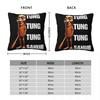 Tung Tung Tung Sahur Meme Italiano Brainrot Federa Stampa Poliestere Copricuscino Decorativo Copricuscino da Lancio