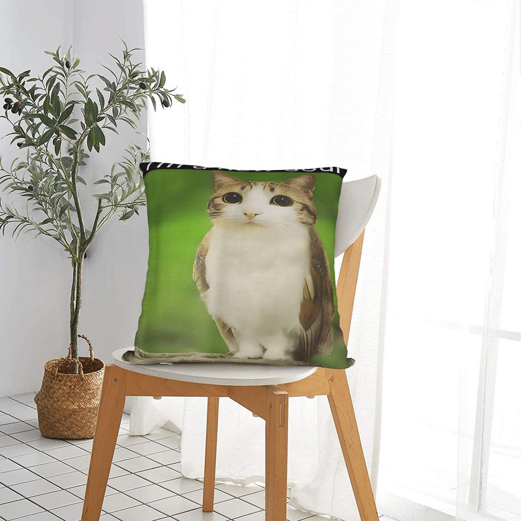 Pillow Cover Internet Famous Meowl Cat Owl Meme Morden Pillow Case For Sofa Home Decoration Pillowcases