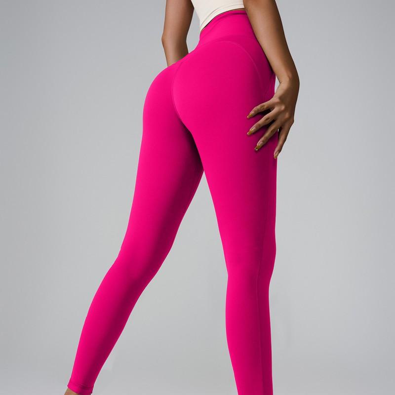 High-Waisted Seamless Yoga Leggings With Pockets Womens Slim Fit Workout Pants Breathable Compression Tights