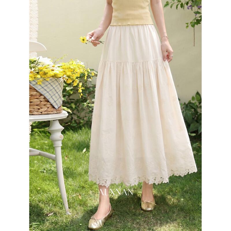 Women s Apricot Lace A-Line Midi Skirt S абрикосовый