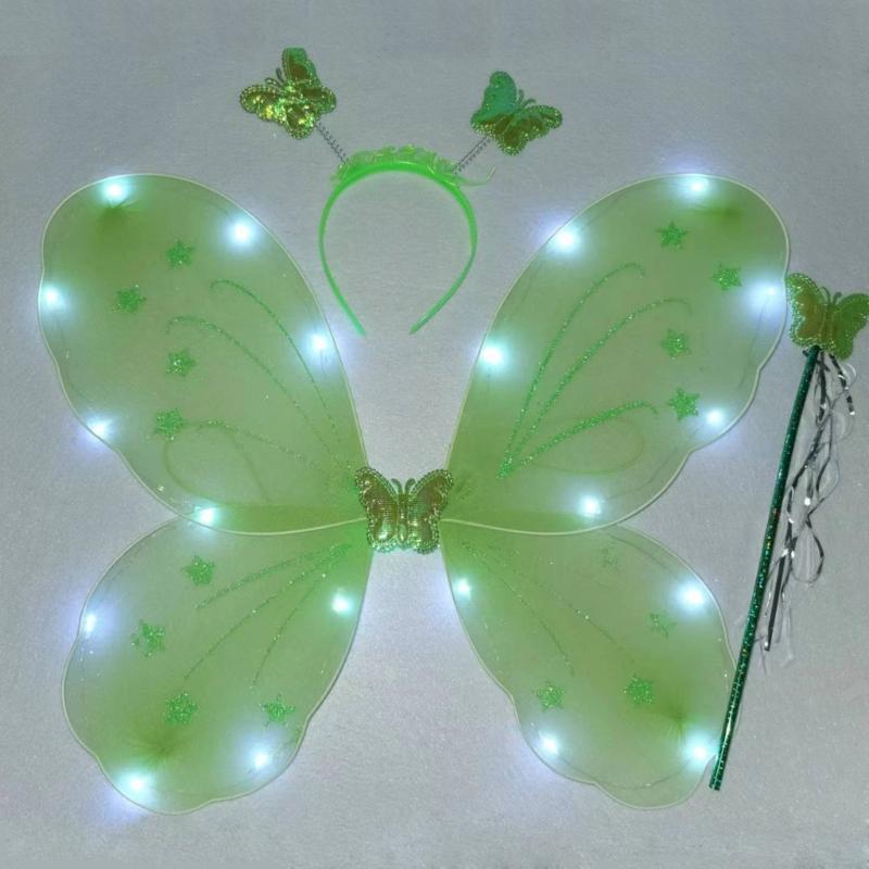 Scintillante Carina Sognante Fata Principessa Angelo Bacchetta Farfalle Ala Cerchietto Festa di Compleanno Halloween Cosplay Costume Accessorio