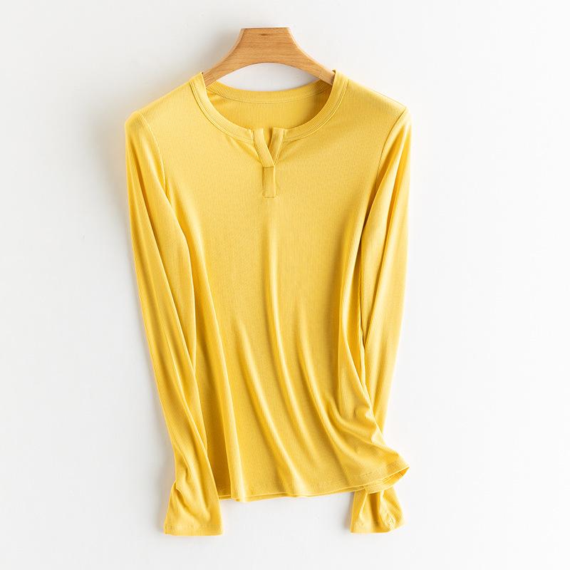 

Женский топ Bohang прилегающего силуэта с V-образным вырезом, шелковый в рубчик – Тонкий, стильный и элегантный для начала осени. Large (195g)