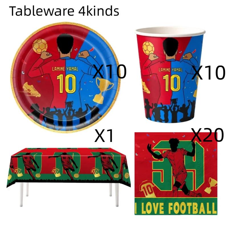 2026 YamalFußball Party Geschirr Pappbecher Teller Tischdecke Hintergrund Fußballpartys Zubehör