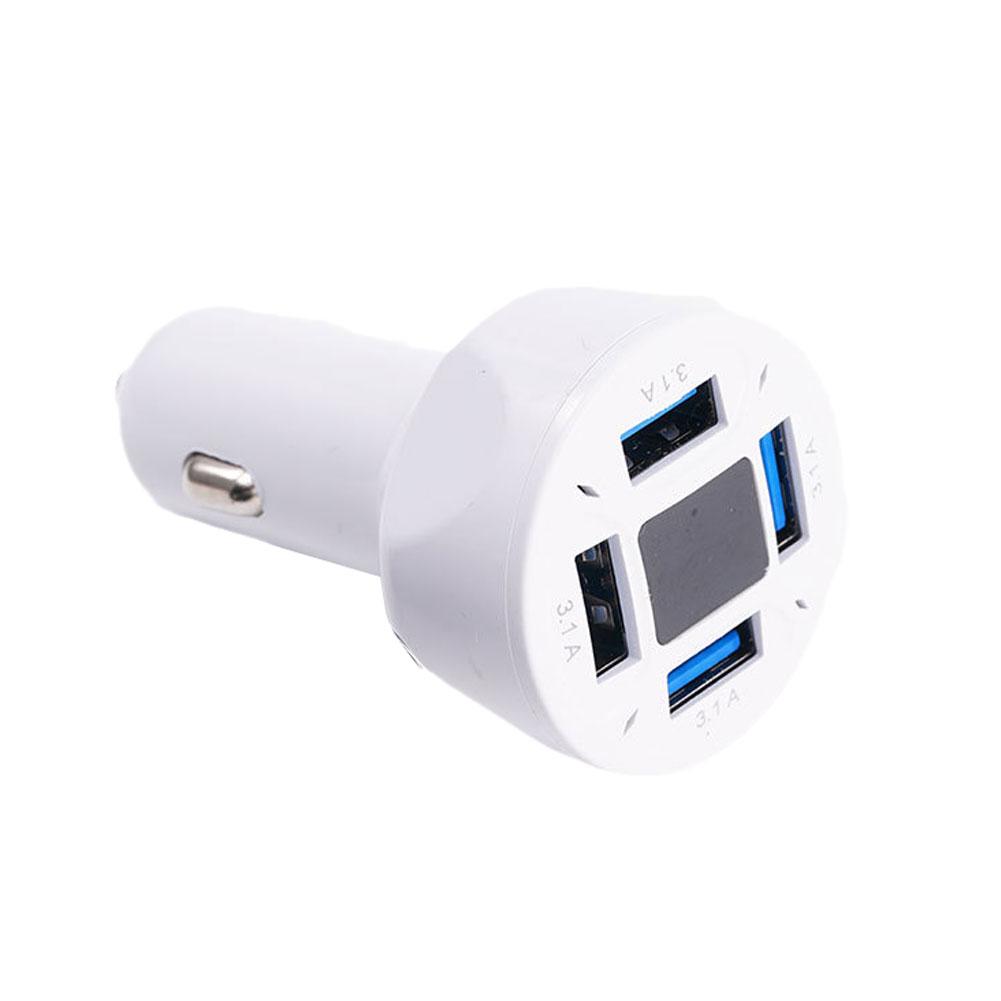 Car Charger 3.1A Four In One 4-port Vehicle Charger Digital Trailer Voltage With Multiple One Ports Display With And Z4S7