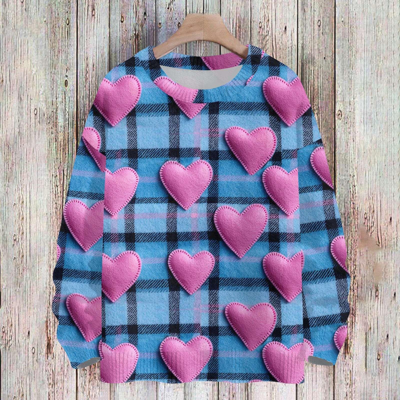 

Світшоти до Дня святого Валентина для дітей, хлопчиків і дівчаток, в язані светри, мила сорочка, осінні пуловери з круглим вирізом 160