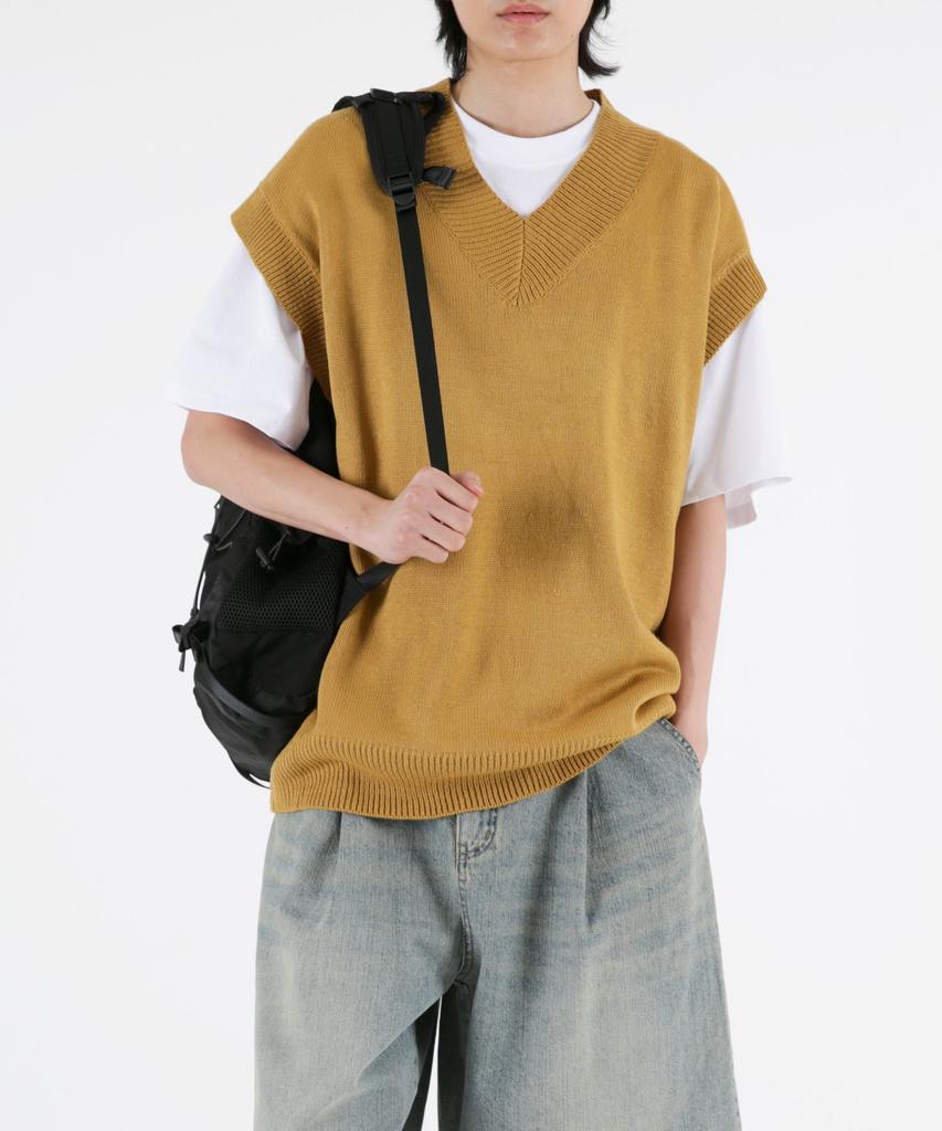 UMM Drop Shoulder Oversized Knit Vest 3 Colors