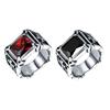 Modern Cubic Zirconia Silver Crossed Ring Elegant Colorful Stone Ring Punk Style Jewelry Accessories For Men Women
