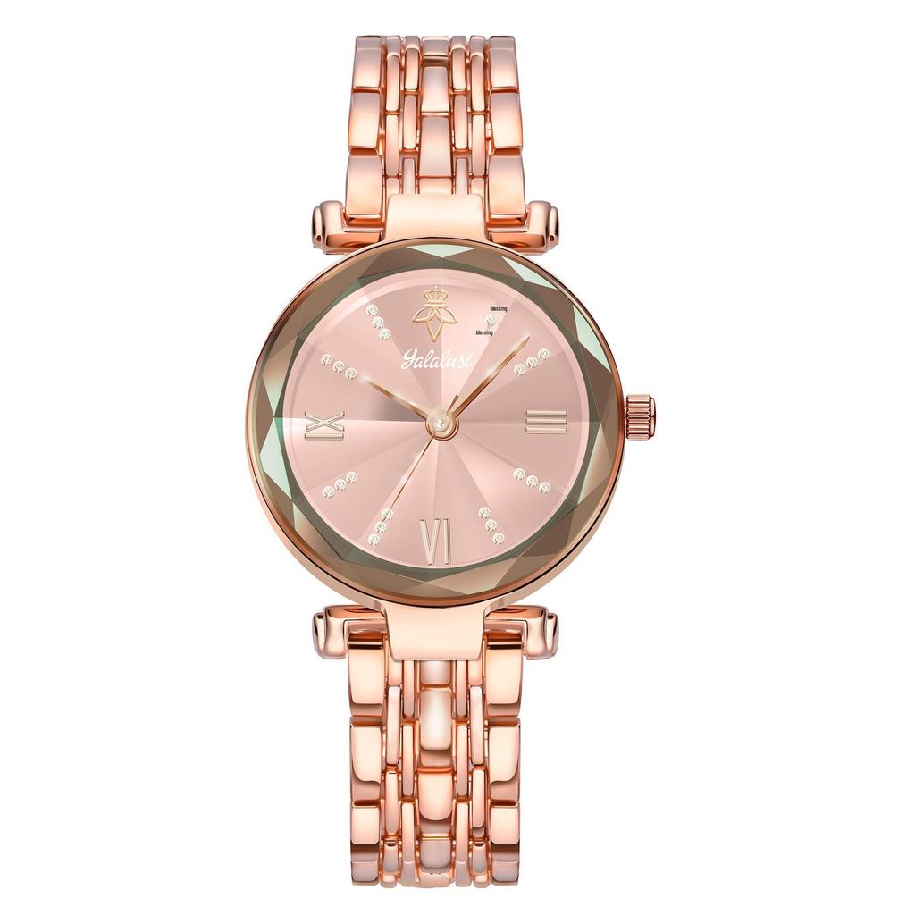 Yalalusi Roségold Damen Wasserdichte Quarz Uhr mit Rubin Akzent - Modisch und Elegant