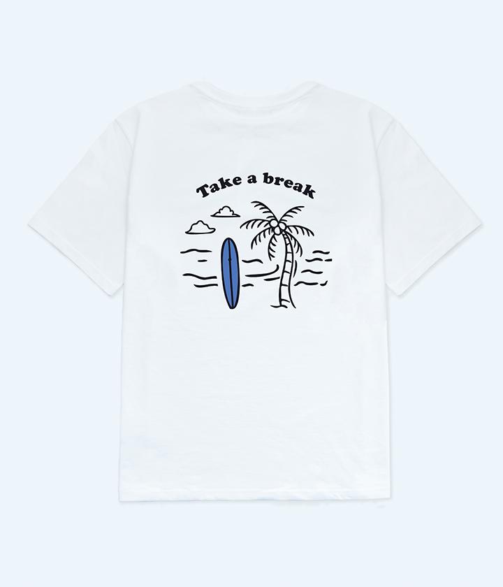 Idle Workers Take A Break Semi-Oversized Short Sleeve T-Shirt_White 1