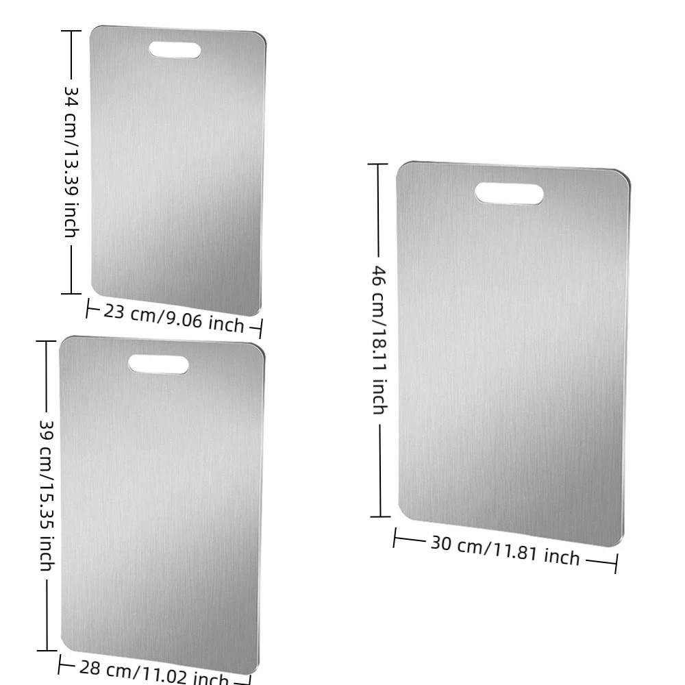 Double-Sided Stainless Steel Cutting Board Thickened Kneading Board Chopping Tray  Dough Kneading