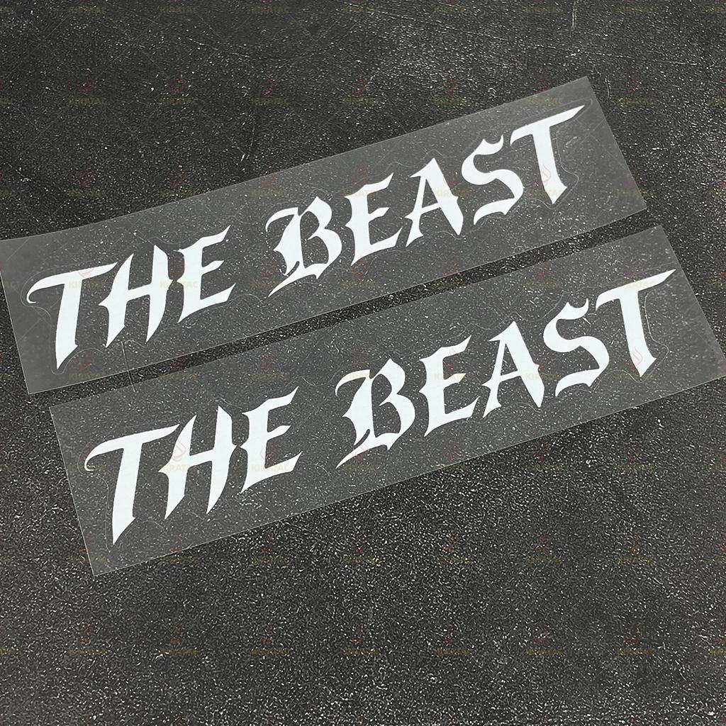 2pcs THE BEAST Motorcycle Stickers Waterproof for Motorcycle Helmet Fairing Fuel Tank Car Window Scooters Universal Vinyl Decals