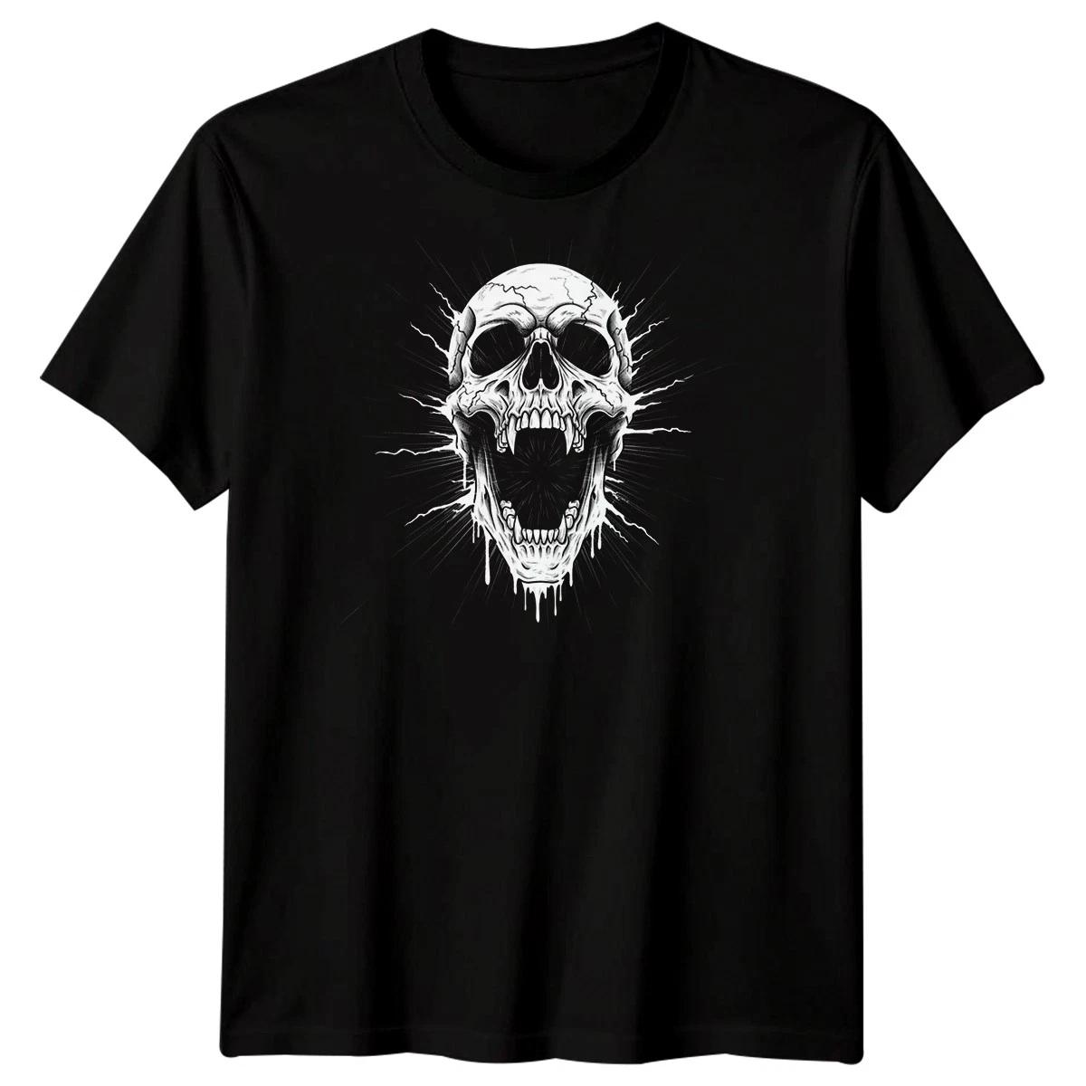 Screaming Skull Graphic Skull Art Skulls Mens T-Shirt Dark Design L