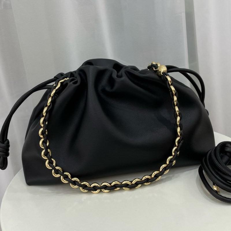 New Luojia High-quality Cloud Bag Pleated Sweet Drawstring Blessing Single-shoulder Cross-body Female
