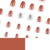 Red Rhinestone Nail Tips with Silver Glitter - Short, Round, Wearable Nail Art