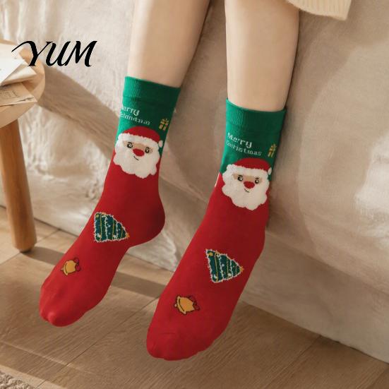 Matching Couple Socks Christmas for Men And Women, Soft Combed Cotton Crew Winter Socks, Novelty Colorful Footwear Holiday Wear Parent Child Outfits