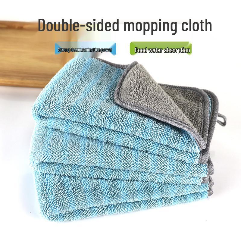 Double-Sided Thickened Mop Cloth Replacement for Flat Mop