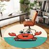 1 Stück Krebs Meer Rund Stuhlmatte Büro Teppich - Rutschfest, Fußmatte für Büro, Schlafzimmer, Ideales Wohndeko Geschenk c0112003