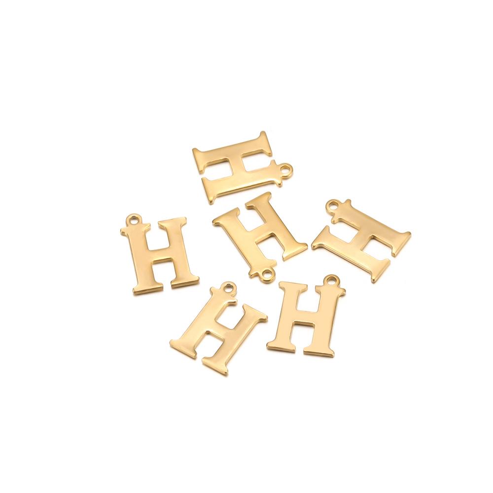30pcs Stainless Steel Gold Color 26 Letter Pendant Alphabet Charms Necklace Pendant Bracelet Making Earring Findings DIY Jewelry