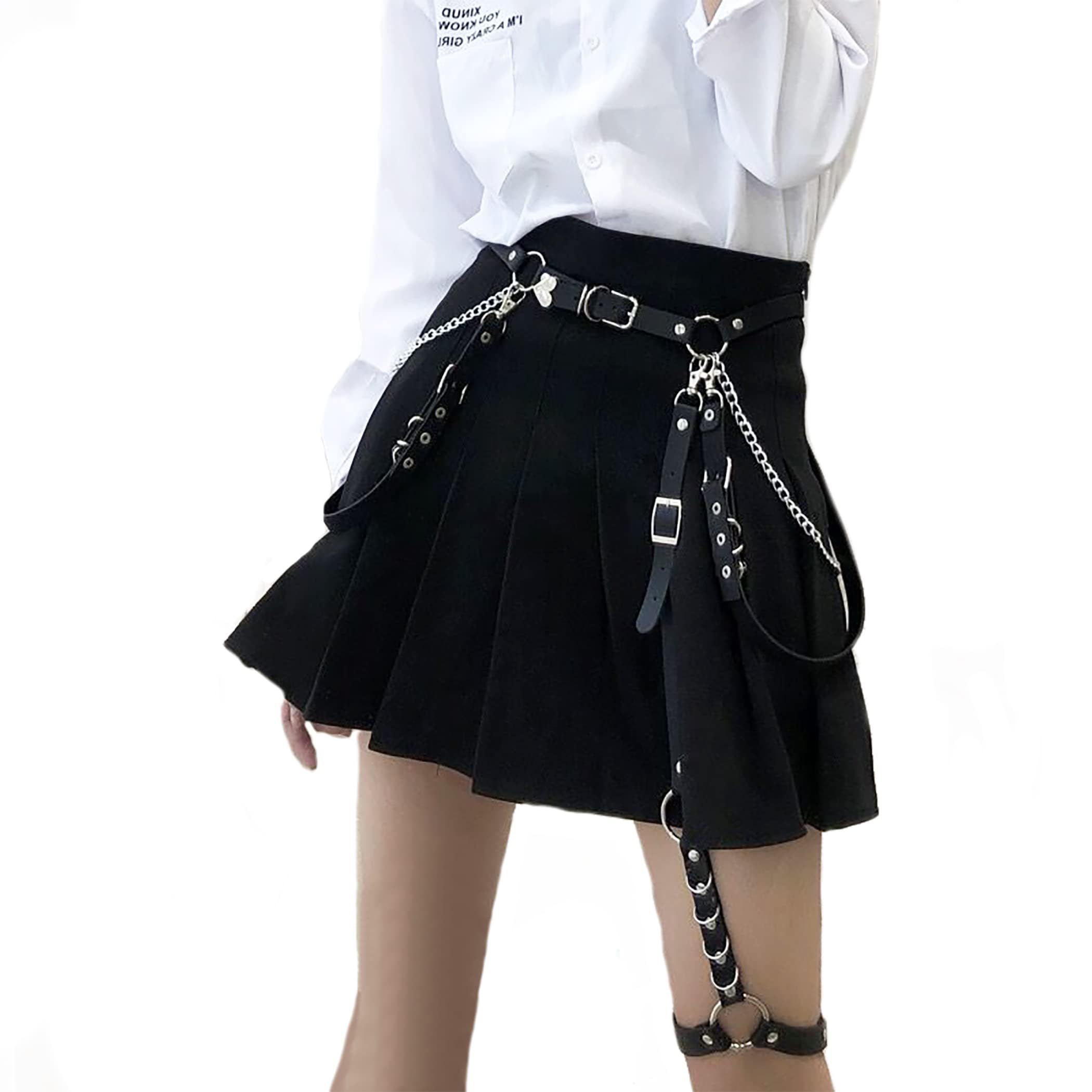 

MTP & Style Регулируемый Субкультурный Готический Лолита, Болезненно Милый, Панк, Ремень, Готический Подвязочный Цепочный Модный Набор (черный)