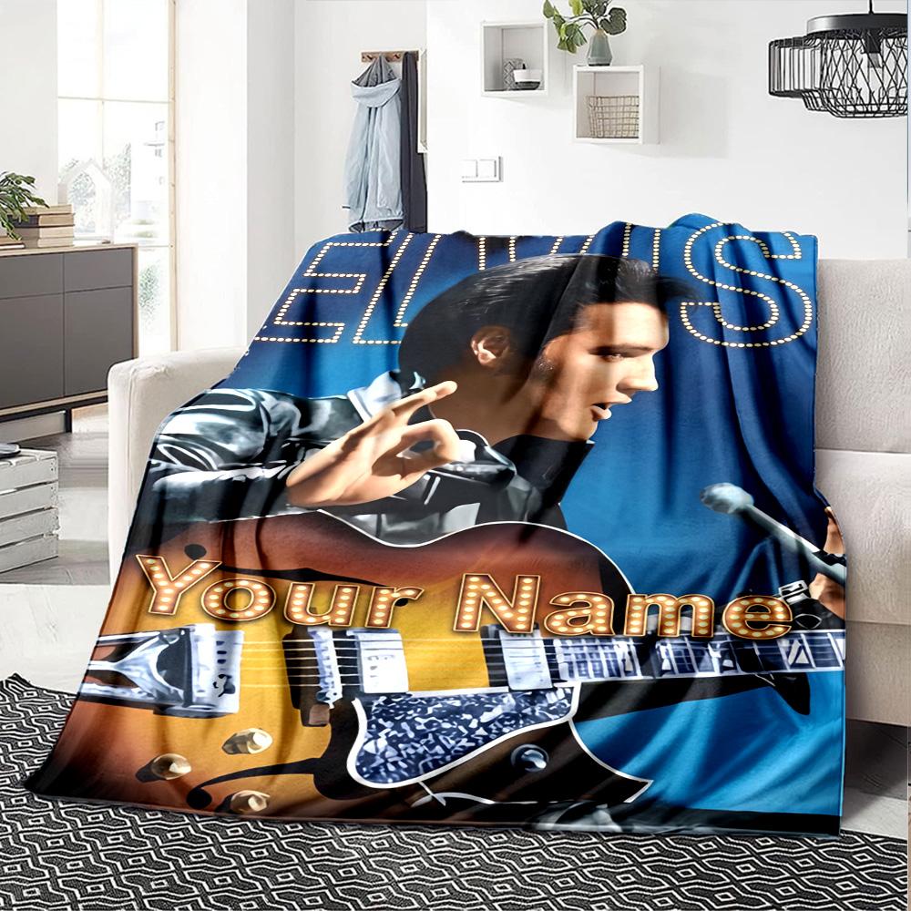Elvis Presley Personalisierte Decke Überwurf Personalisierte Decke Langlebiger Komfort für Picknicks Wohnzimmer Sofa Nickerchen Vier Jahreszeiten Vielseitig