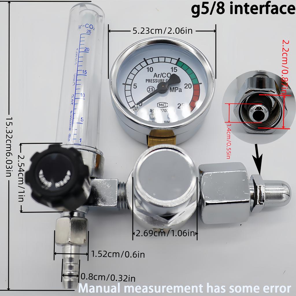 New 2025, CO2 Flow Meter Mig Tig 0-25 MPa, Standard Flow Meter, Welding Device, Argon Pressure Reducer