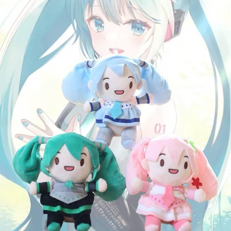 Adorable Cute Hatsune Miku Plush Toy Keychain Pendant Fluffy Cartoon Soft Plush Doll Pink Green Blue