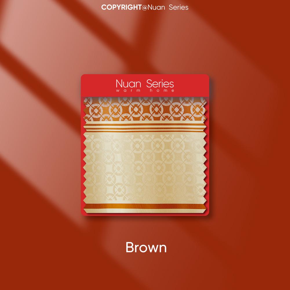 

1 шт. 70-80% затемняющие европейские жаккардовые шторы с интегрированными кисточками для спальни, гостиной, домашнего декора, серия Nuan W132cm x L213cm коричневый