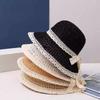 Lace edge hollow foreign style straw hat women's beach hat travel vacation fashion sun hat sun hat