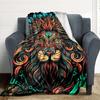 1PC Lion Headgear Print Blanket, Soft Throw Blanket - Warm & Cozy for Couch, Bed, Office, and Travel yy250912211