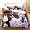 DxD Rias Red Hair Devil Queen School Uniform Demon Wing Purple Magic Anime Duvet Cover + 2 Pillowcases Otaku Anime Fan Bed Linen