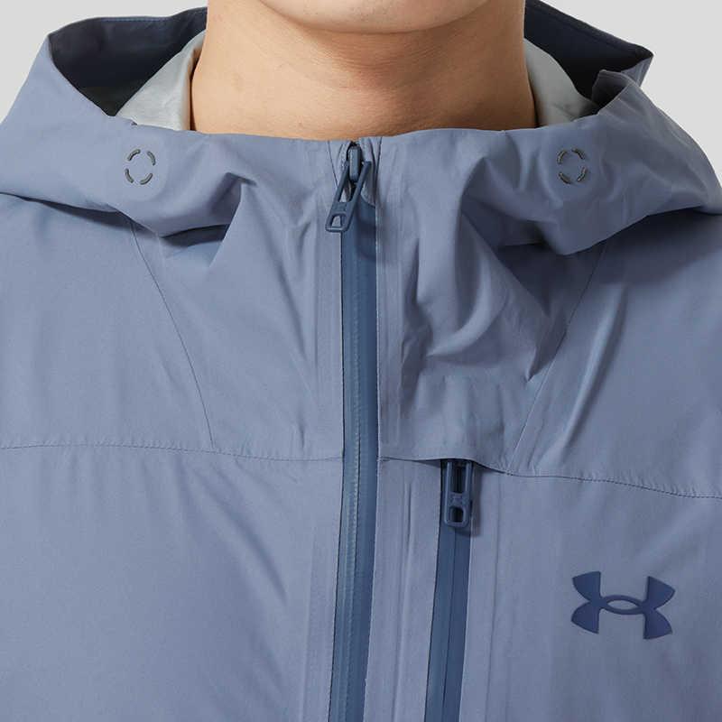 Under Armour Mens Training Series Solid Color Fashion Casual Running Hooded Jacket Men Jacket Light-Blue 1385271-002