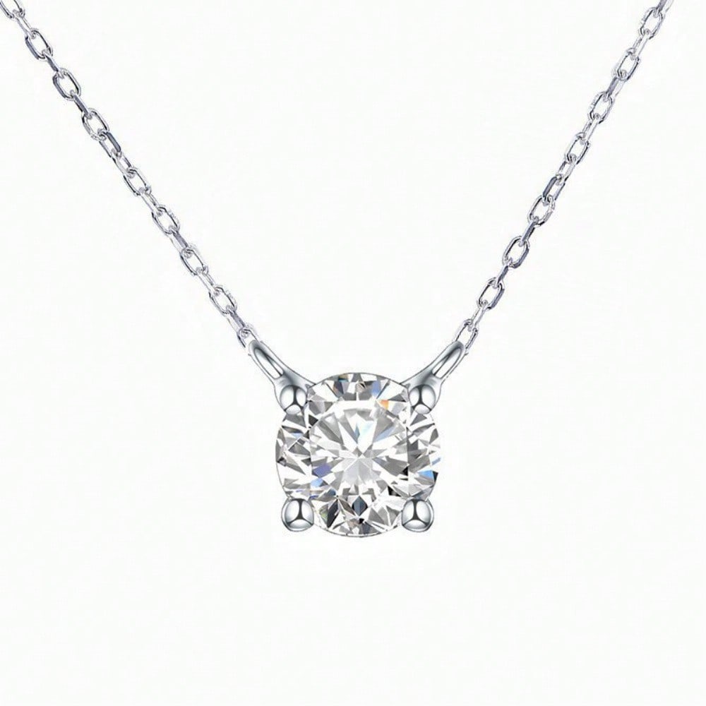 Classic Four-claw Flash Diamond Necklace, Simple Temperament Women's Collarbone Chain