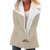 Women's Lapel Sherpa Lined Denim Jacket Straight Fit Urban Style Warm Fleece Winter Outer Coat