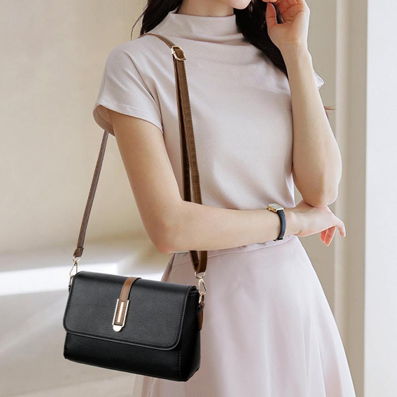 Women's Stylish Bag Soft Leather Crossbody Shoulder Bag Solid Color Premium Women's Messenger Shoulder Bag