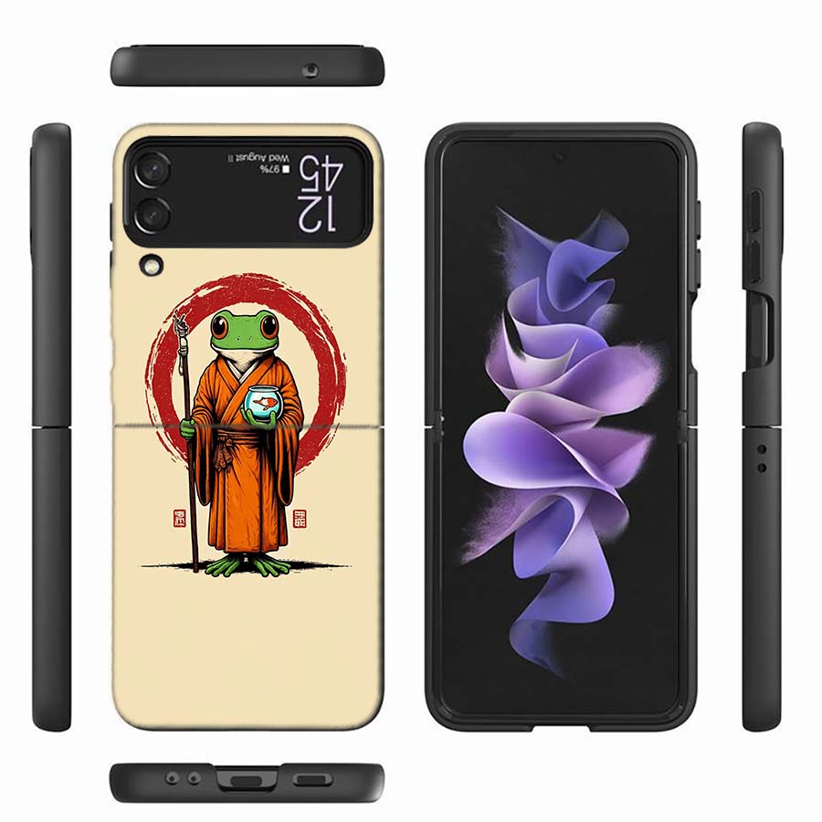Cute Mouse Axolotl Frog Wizard Phone Case For Samsung Z Flip 6 7 5G Z Flip 5 Galaxy Z Flip 3 4 5G ZFlip Shockproof Hard Cover TP