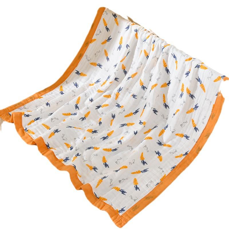 110x110cm High Density Pure Cotton Six-Layer Gauze Baby Bath Towel and Toddler Blanket