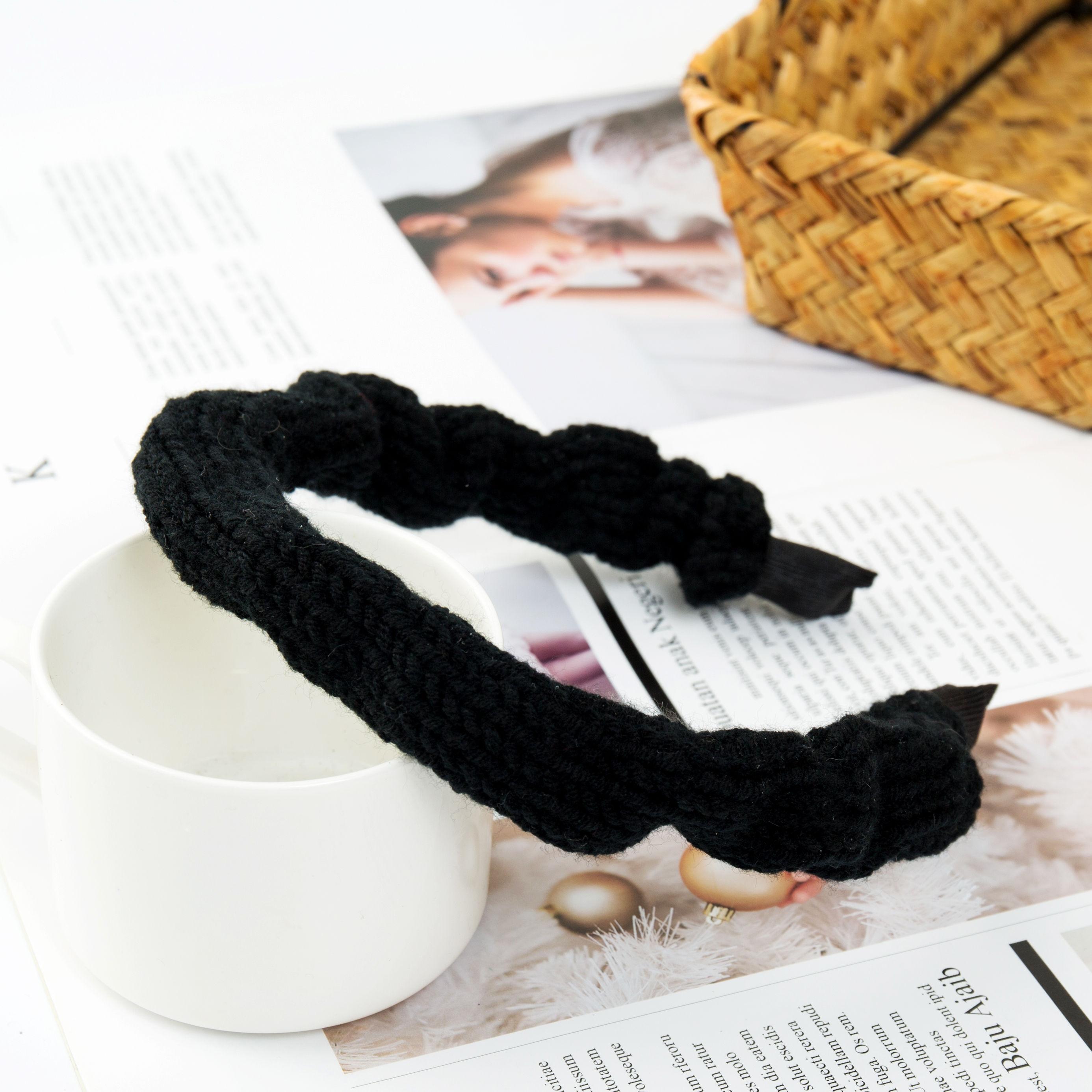 

Новая плиссированная повязка на голову для женщин, повязка на голову, вязаная шерстяная повязка на голову, широкая эластичная повязка на голову, ободок для волос, аксессуары для волос для девочек, головной убор