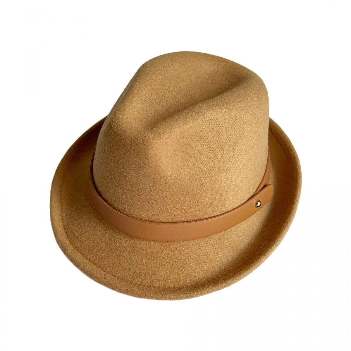 

Модная фетровая шляпа-цилиндр для женщин, британская ретро, универсальная, мужская однотонная фетровая шляпа M(56-58cm) верблюд