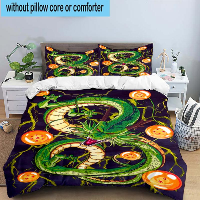 3PCS Goku Anime 3pcs Bedding,Including 3PCS Duvet Cover And 2pcs Pillowcases Perfect for Christmas,Ideal for Bedroom, Dormitory