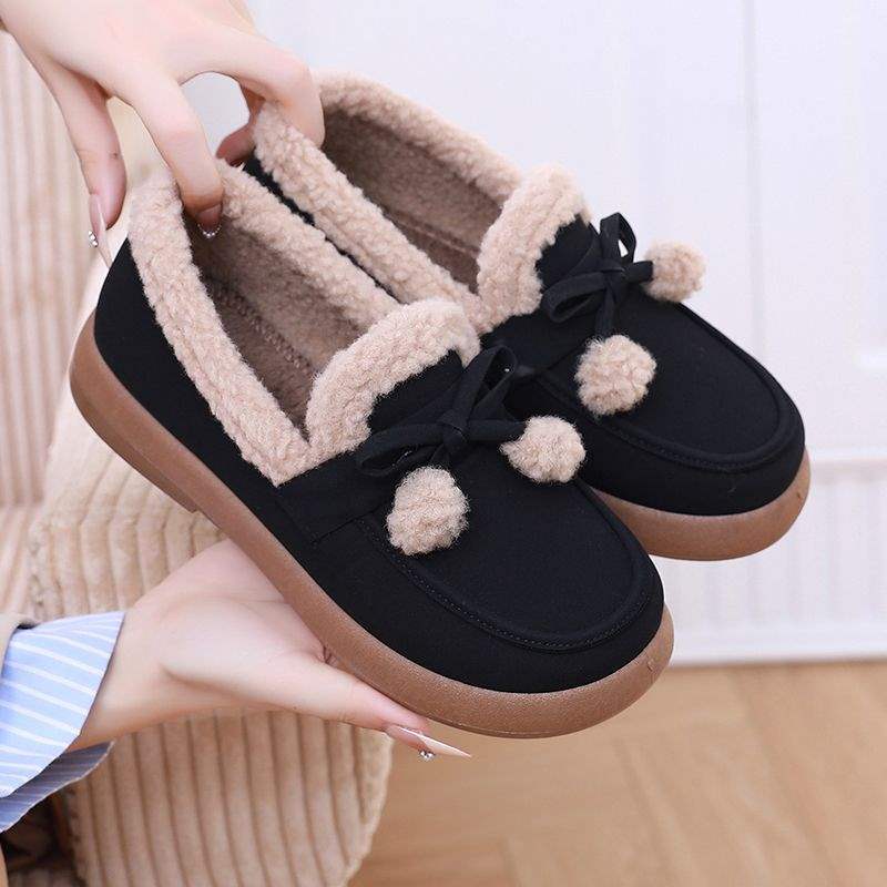Cotton shoes women's Korean version Doudou shoes short snow boots four seasons warm Mao Mao shoes soft sole non-slip