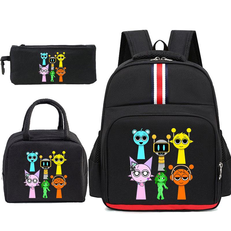 Children'S School Bag Game Merchandise Elementary School Backpack Cartoon Printing Three-Piece Set Tote Bag Pencil Bag