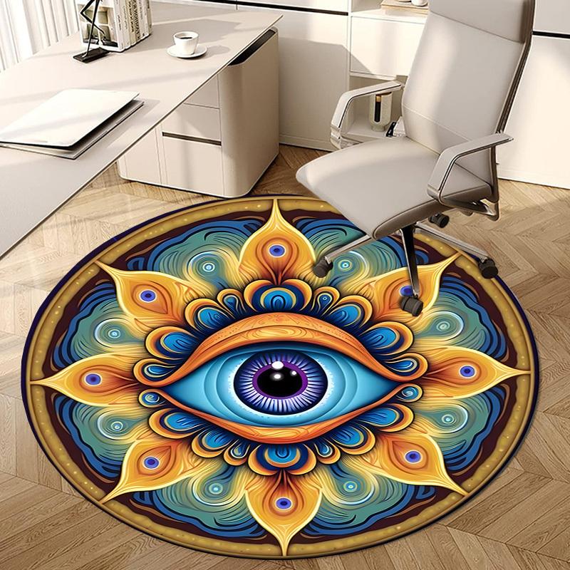 1pc Office Carpet Chair Mats Psychedelic Eye Mandala Perfect for Decorating Office Chairss, Or Bedrooms.YDT443
