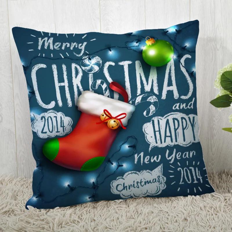 Custom Decorative Pillowcase Christmas Square Zippered Pillow Cover 35X35,40x40,45x45cm(One Side)