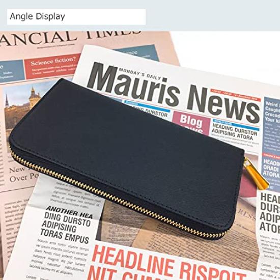 [LIKEHOUSE] Women's Long Wallet with a Sleek Round Zipper, Made of Genuine Cowhide Leather