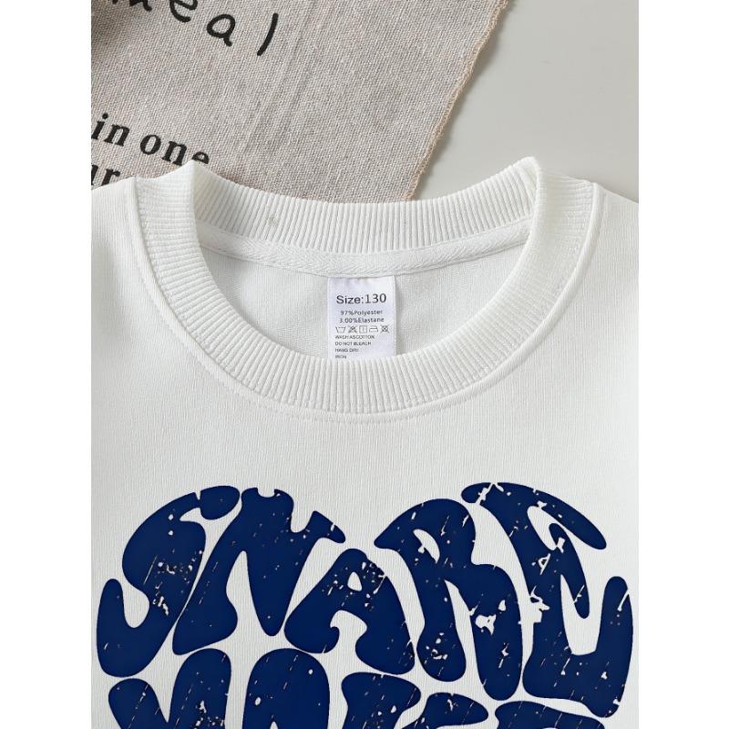 European sizes Girls' Soft Crewneck Sweatshirt "Make Art" Print, Casual for Fall Winter, Ideal Holiday Present.