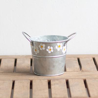 1PC Balcony Plant Bucket Iron Desktop Flower Vase Plant Flowerpot Flower Pot Home Garden Decor