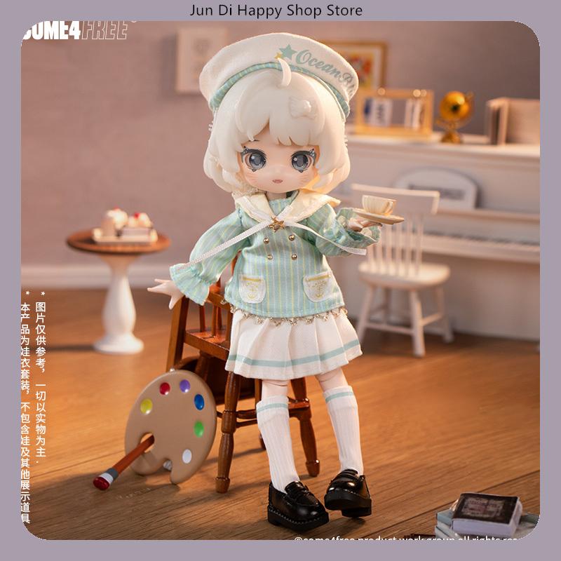 COME4FREE 1/12 BJD Doll Clothes Dessert Series Mint Jumping Candy Dress Outfit Set for OB11 Doll Clothes