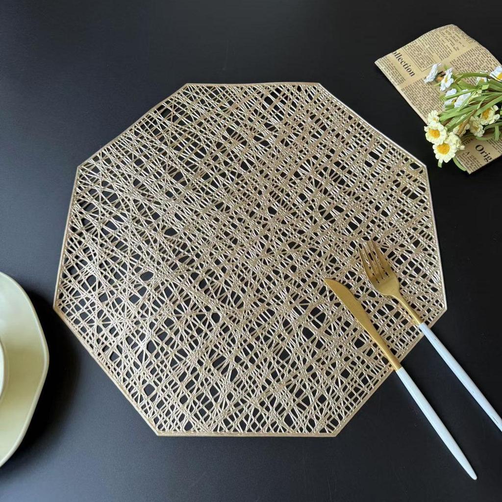 Octagonal Heat Insulation Anti-Slip Placemat: Creative PVC Table Mat & Coaster